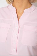 Блуза однотонна  -уцінка, колір рожевий, 230R97-1-U-12 оптом - фото № 4