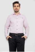Рубашка мужская однотонная с принтом, цвет розовый, 186R2011 - фото № 0