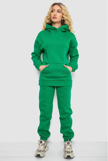 Спортивный костюм женский на флисе  -уценка, цвет зеленый, 102R7711-U-1