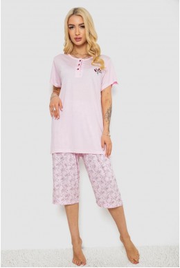 Піжама жіноча з принтом  -уцінка, колір рожевий, 243R6921-U-2