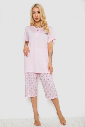 Пижама женская с принтом  -уценка, цвет розовый, 243R6921-U-2