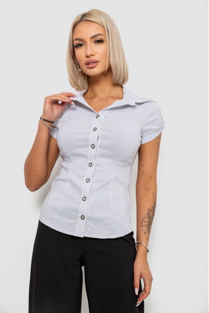 Рубашка классическая в полоску  -уценка, цвет светло-серый, 230R668-U