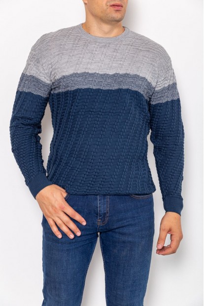 Светр чоловічий  уцінка, колір сіро-синій, 161R677-U