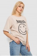 Футболка женская с принтом, цвет бежевый, 244R2010 - фото № 2