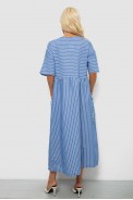 Платье женское однотонное в полоску, цвет голубой, 244R0801 - фото № 3