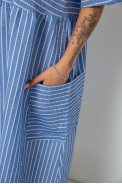 Платье женское однотонное в полоску, цвет голубой, 244R0801 - фото № 4