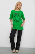 Футболка женская с принтом, цвет зеленый, 244R2010 - фото № 1