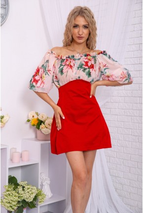 Міні-сукня з квітковим принтом, червоного кольору, 167R306-10