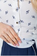 Платье софт с принтом  -уценка, цвет сине-молочный, 230R79-1-U-1 - фото № 4