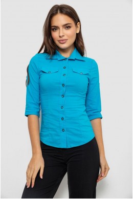 Сорочка жіноча однотонна, колір блакитний, 230R068-5