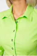 Рубашка женская однотонная, цвет салатовый, 230R068-5 - фото № 4