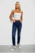 Джинси жіночі однотонні утеплені Skinny, колір синій, 244R5690 - фото № 1