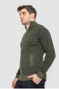 Кофта чоловіча на блискавці з кишенями 161R1053 -уцінка, колір хакі, 161R1013-U-3 - фото № 2