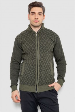 Кофта чоловіча на блискавці з кишенями 161R1053 -уцінка, колір хакі, 161R1013-U-3