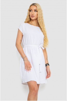 Сукня однотонна жатка, колір білий, 214R0225-1