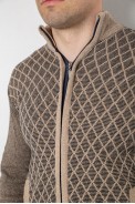 Кофта чоловіча на блискавці з кишенями 161R1053 -уцінка, колір бежевий, 161R1013-U-2 - фото № 4