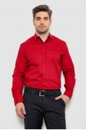 Сорочка чоловіча з принтом, колір бордовий, 214R7403 оптом - фото № 0