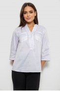 Блуза однотонная  -уценка, цвет белый, 230R96-1-U-4 - фото № 0