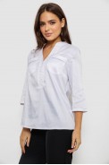 Блуза однотонная  -уценка, цвет белый, 230R96-1-U-4 - фото № 2