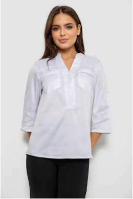 Блуза однотонна  -уцінка, колір білий, 230R96-1-U-4