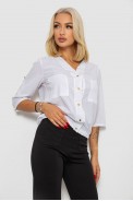 Блуза однотонная  -уценка, цвет белый, 230R91-1-U-15 - фото № 2