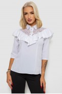 Блуза класична 230R84-1-U-3 -уцінка, колір Білий оптом - фото № 0