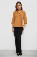 Блуза однотонная  -уценка, цвет коричневый, 230R96-U-1 - фото № 1