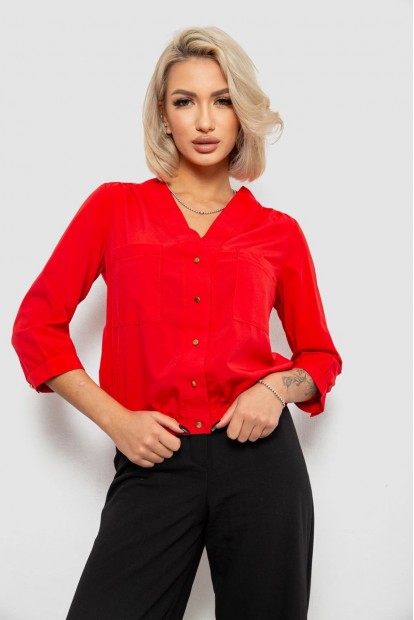 Блуза однотонна  -уцінка, колір червоний, 230R91-2-U-8