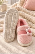 Тапочки женские домашние, цвет розовый, 243R1808 - фото № 3