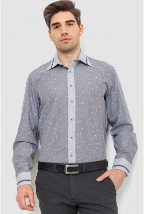 Рубашка мужская в полоску, цвет светло-серый, 131R140096