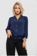 Блуза однотонна  -уцінка, колір синій, 230R91-2-U-9 - фото № 0