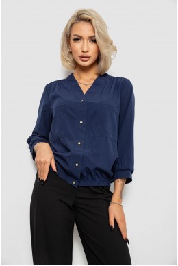Блуза однотонна  -уцінка, колір синій, 230R91-2-U-9