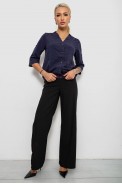 Блуза однотонная  -уценка, цвет синий, 230R91-1-U-14 - фото № 1