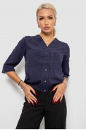 Блуза однотонная  -уценка, цвет синий, 230R91-1-U-14 - фото № 0