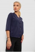 Блуза однотонная  -уценка, цвет синий, 230R91-1-U-14 - фото № 2