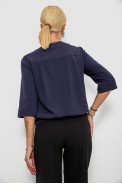 Блуза однотонная  -уценка, цвет синий, 230R91-1-U-14 - фото № 3