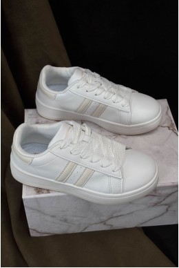 Кеди жіночі, колір біло-бежевий, 248RJH100