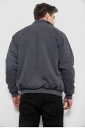 Спортивная кофта мужская на флисе, цвет темно-серый, 244R2718 - фото № 4