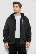 Спортивна кофта чоловіча на флісі, колір чорний, 244R2718 - фото № 1