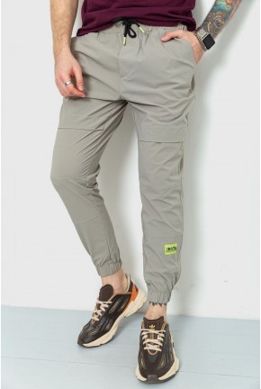 Спортивні брюки-джогери чоловічі тонкі стрейчеві, колір світло-оливковий, 157R101