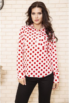 Блузка жіноча, колір біло-червоний, 115R155-10