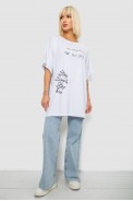 Футболка жіноча з принтом, колір білий, 244R4003 оптом - фото № 1