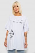 Футболка жіноча з принтом, колір білий, 244R4003 оптом - фото № 0