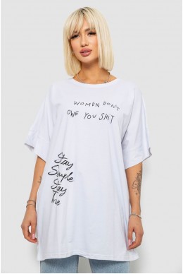 Футболка женская с принтом, цвет белый, 244R4003