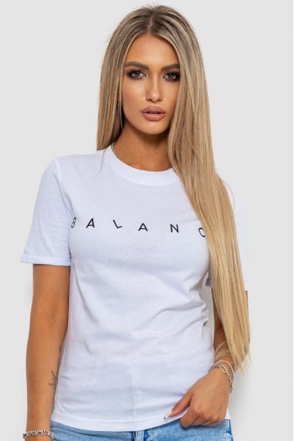 Футболка жіноча з принтом  -уцінка, колір білий, 238R57400-U-15