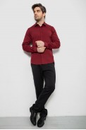 Сорочка чоловіча однотонна з принтом, колір бордовий, 186R6918-4 - фото № 1