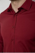 Сорочка чоловіча однотонна з принтом, колір бордовий, 186R6918-4 - фото № 4
