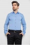 Сорочка чоловіча однотонна з принтом, колір блакитний, 186R6918-4 - фото № 0