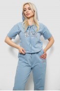 Спортивний костюм жіночий  -уцінка, колір блакитний, 221R106-U - фото № 1