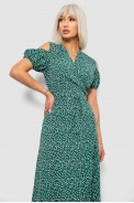 Сукня жіноча на запах з принтом софт, колір зелений, 257R358-2 оптом - фото № 1